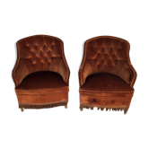 vintage chairs in squirrel brown velvet