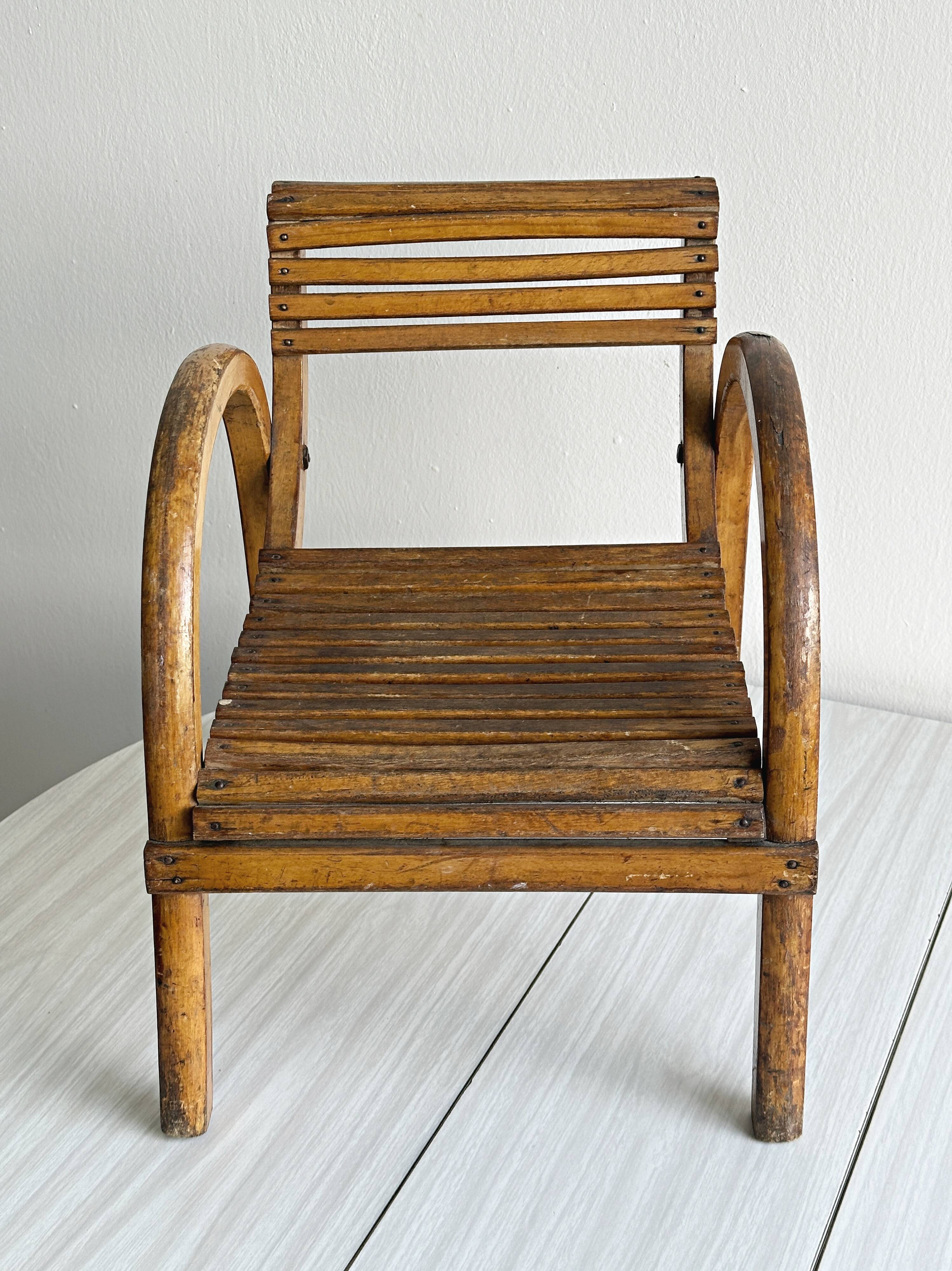 Small antique wooden chair handmade