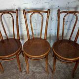 7 piroengraved bistro chairs from the beginning of the 20th century Fischel Baumann Luterma