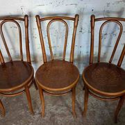 7 piroengraved bistro chairs from the beginning of the 20th century Fischel Baumann Luterma