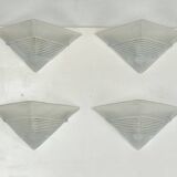 Postmodern Set of four large thick murano glass sconces by Mazzega. Italy 1980s