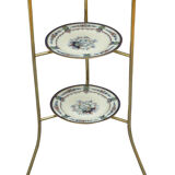 Stand de fruits ou de gâteaux en laiton Art Nouveau