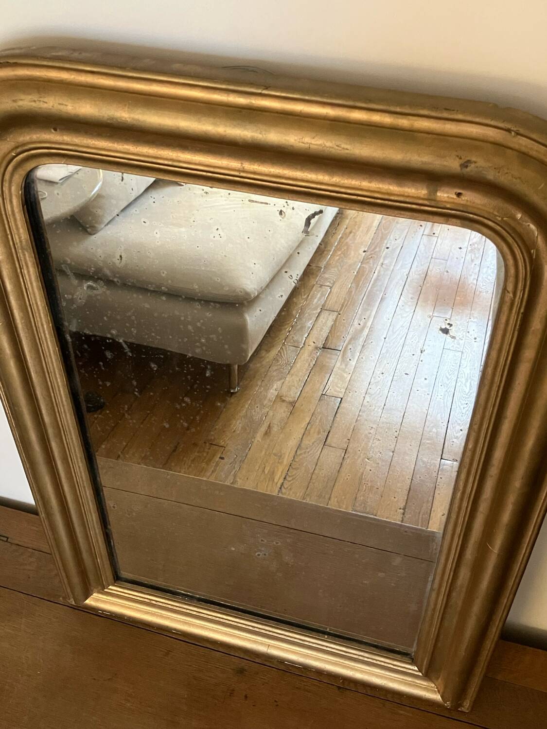 Gilded mirror, mercury glass - 62xH82cm