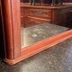 Beveled mirror trumeau fireplace glass in solid walnut Louis XVI style