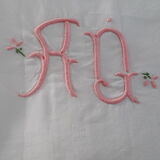 Lot de 4 draps anciens brodés
