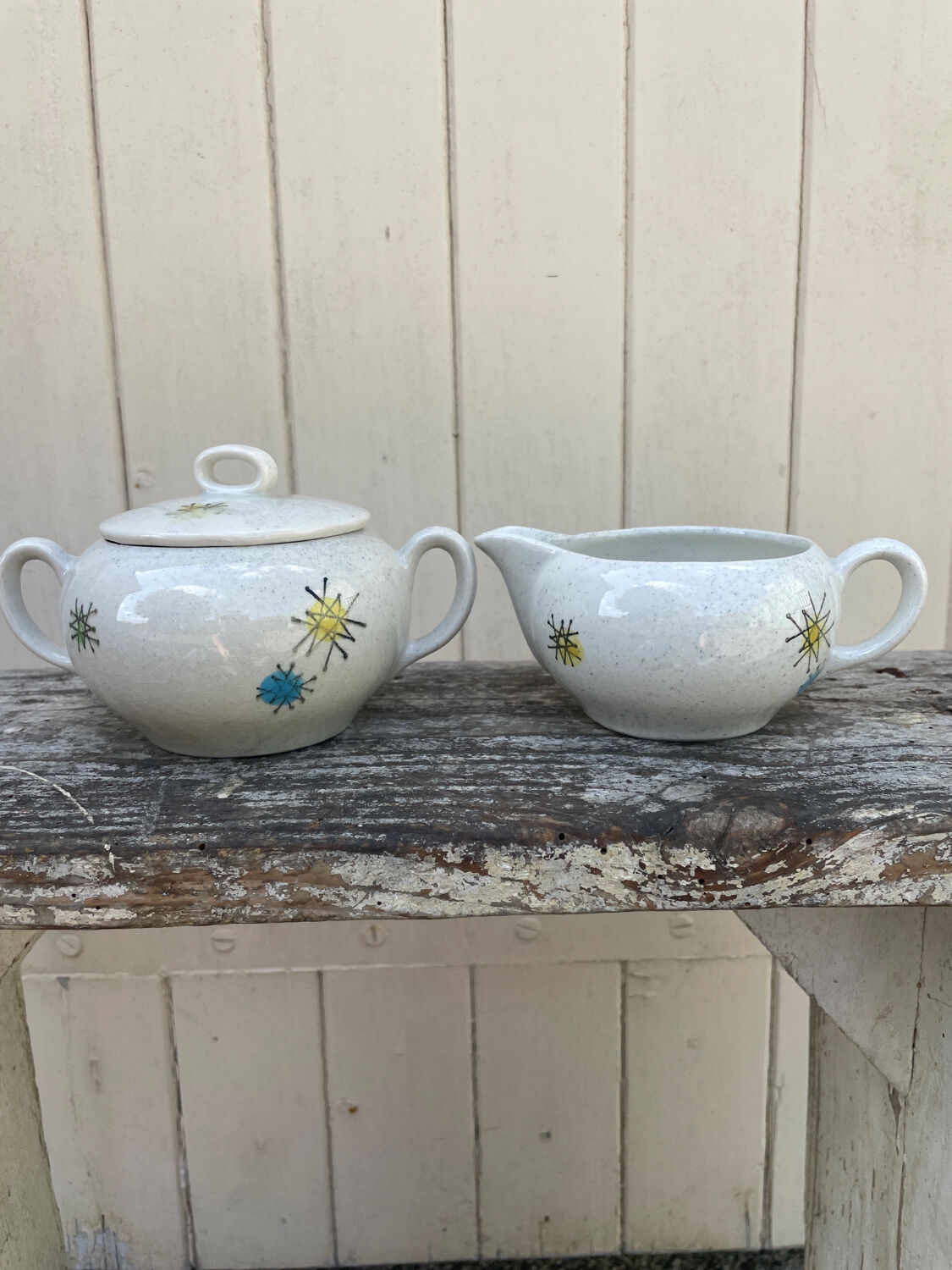 Creamer and sugar maker continental earthenware