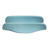 Set of 2 blue porcelain shelves, Porcher 1960