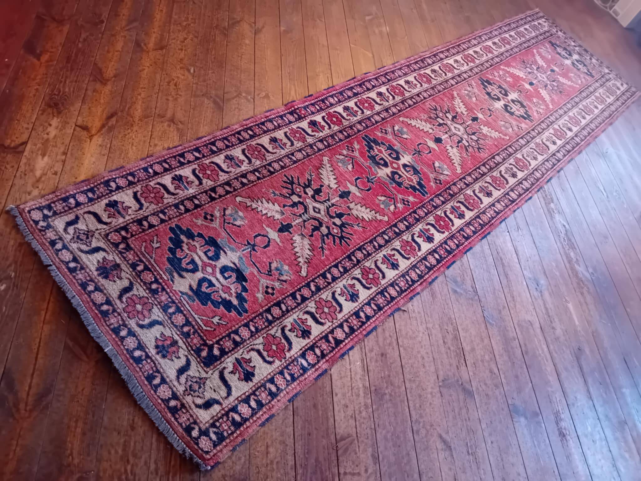 Handmade Pakistani Kazak Runner Rug 335x88cm