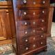 Chest of drawers with 6 drawers mahogany style Restoration