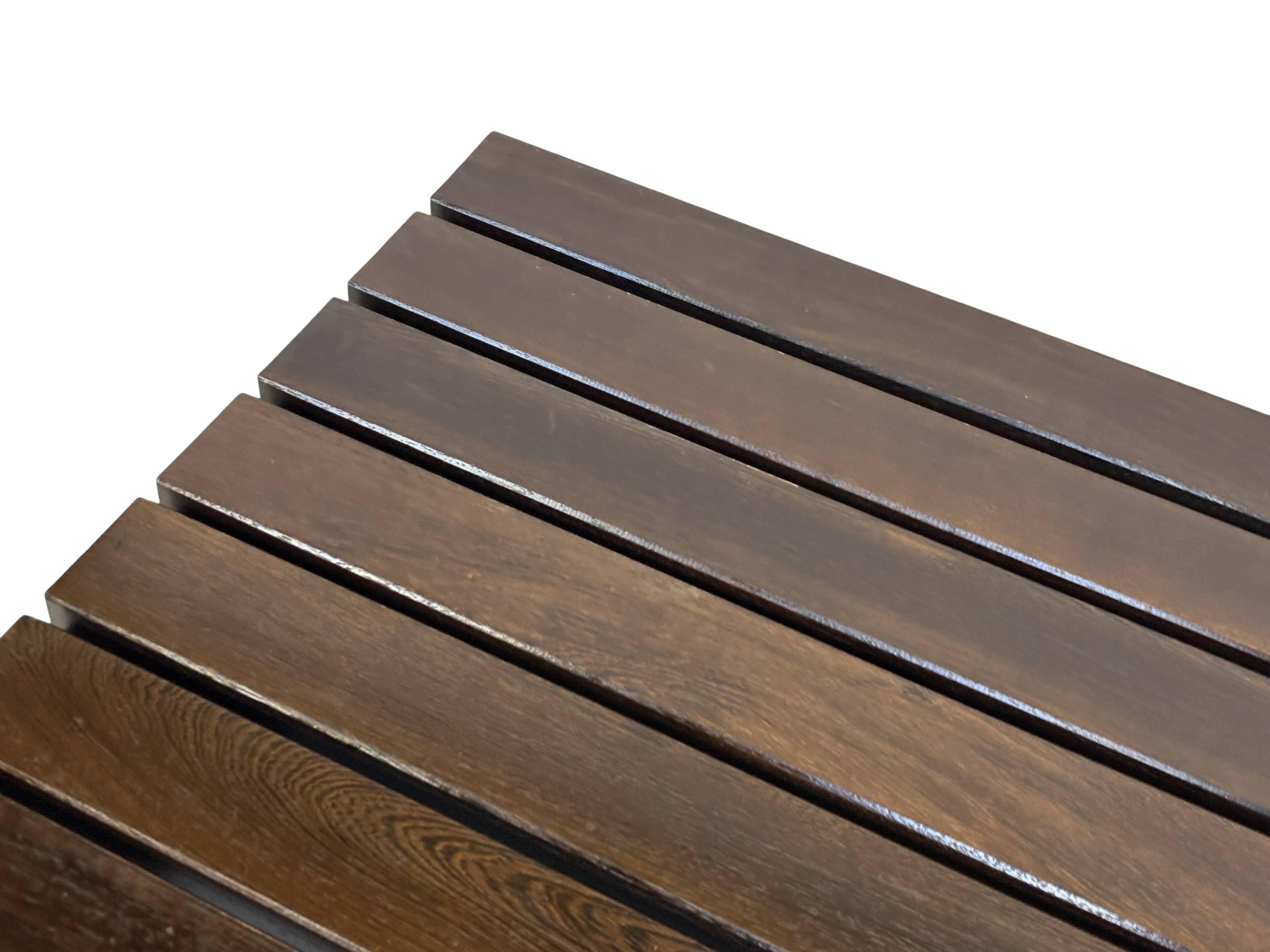 Vintage slatted coffee table design Wenge solid 70s minimalist