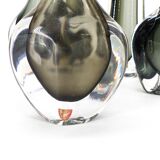 Collection de 5 vases Scandinaves en verre sommerso Nils Landberg pour Orrefors