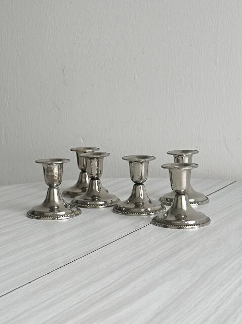 Antique metal candlesticks