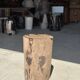 Brown and black petrified wood side table H35 D27 - 3333