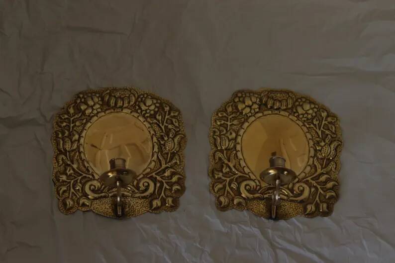 Pair of Mid-Century Swedish Brass Sconces