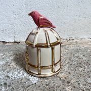 Bonbonnière cage oiseau céramique