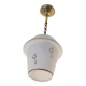 Opaline globe pendant light with stylized 1950s decoration
