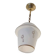 Opaline globe pendant light with stylized 1950s decoration