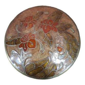 Bronze box, top of the lid in enamel