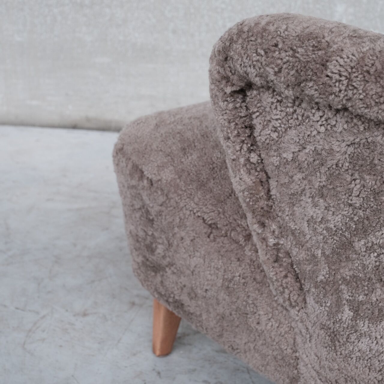 Gösta Jonsson Shearling Mid-Century Swedish Lounge Chair