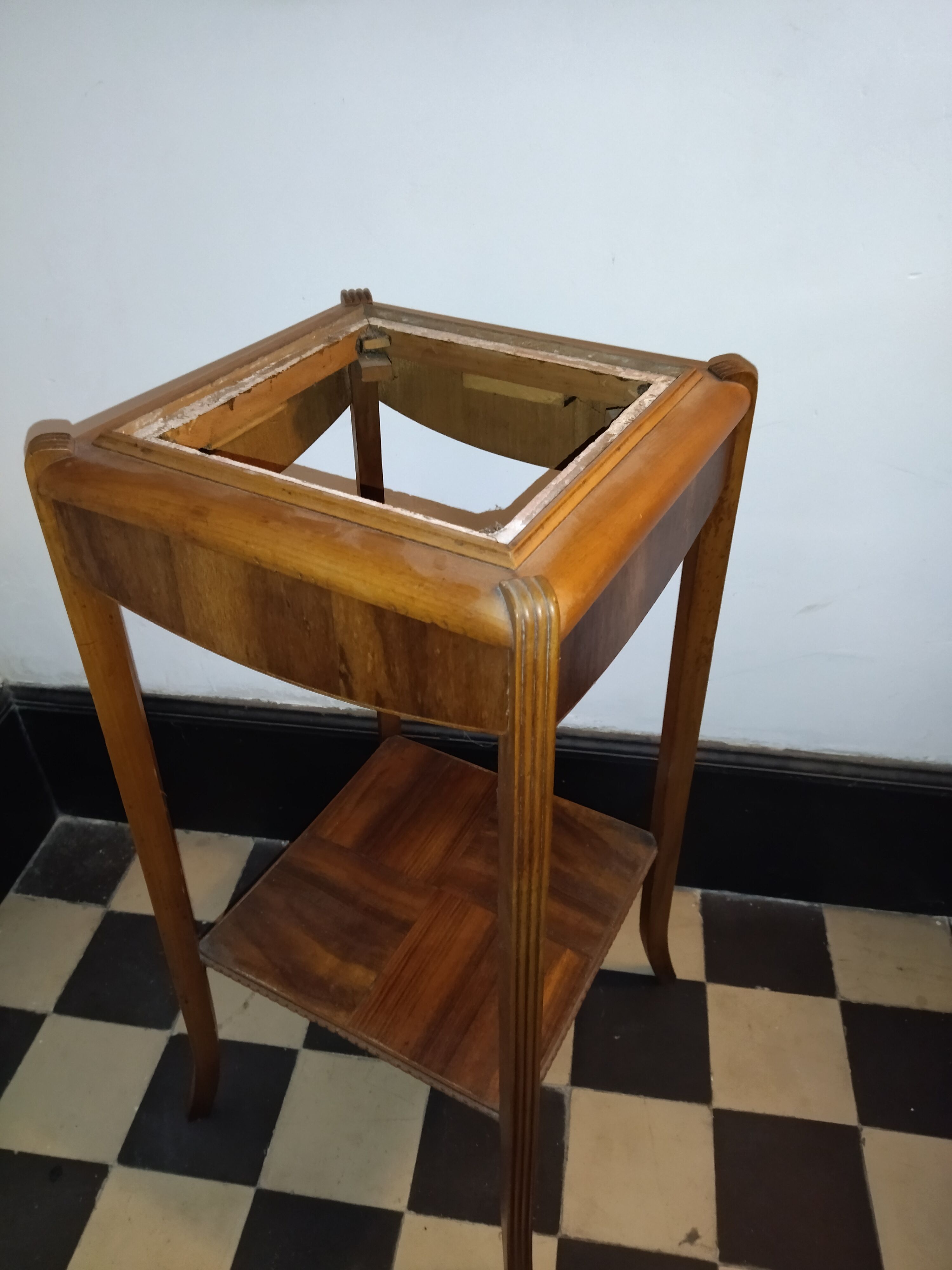 Selette art-deco wood and marble