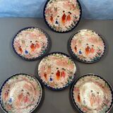 Details about Asian porcelain, (Japan!) set of 6 Plates - ideogram, diameter 18.7 cm