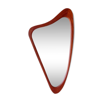 Triangular mirror in teck Denmark 1960 - 41x79cm