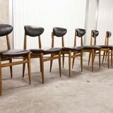 6 Teak chairs with oval back