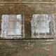 Pair of Modernist Cube Design Candle Holders Moulded Glass 1970s Vintage
