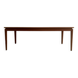 Grande table basse scandinave en teck des années 60