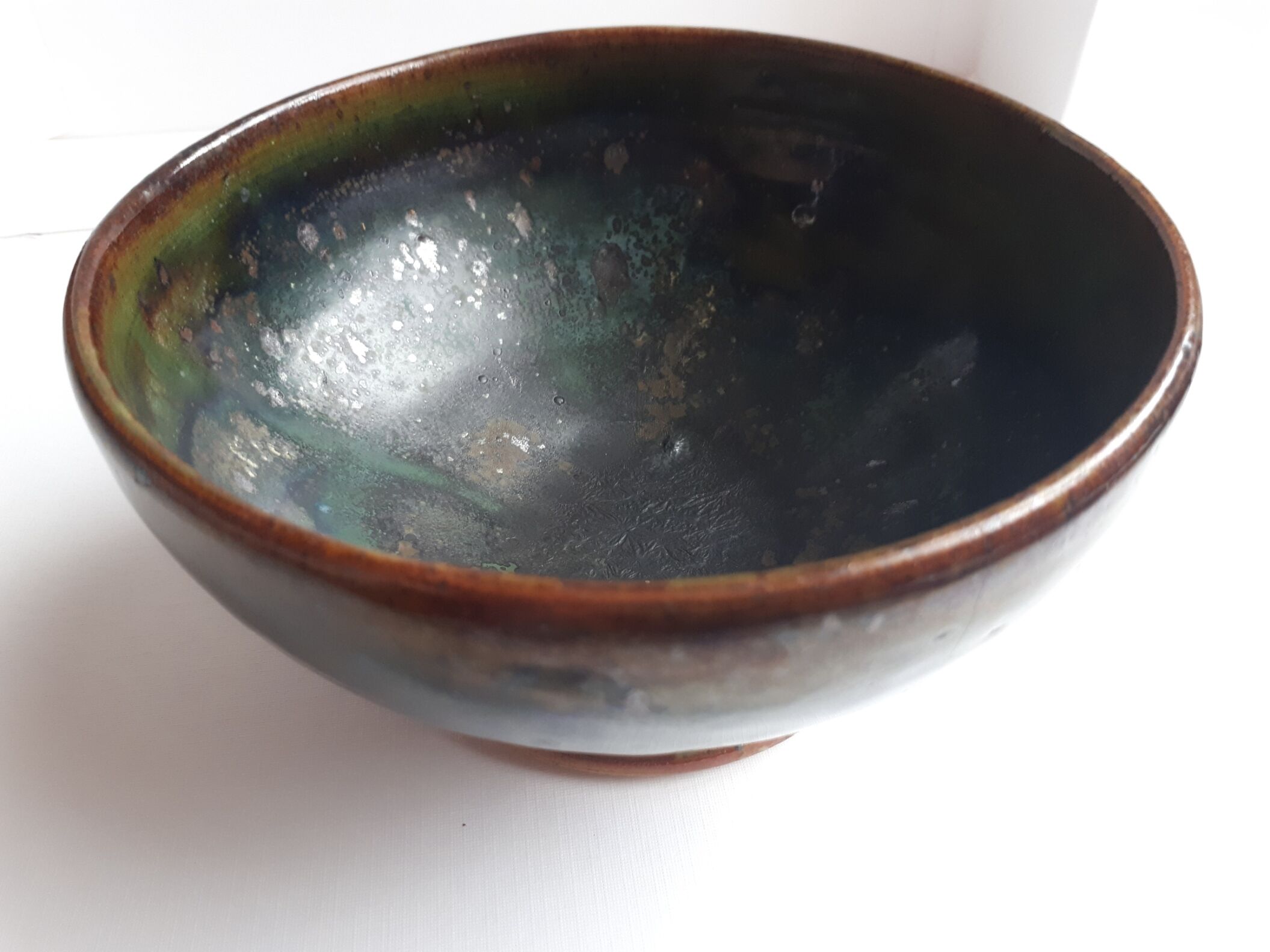 Glazed stoneware bowl stamped Lucien Talbot-Foucher, La Borne (Cher)
