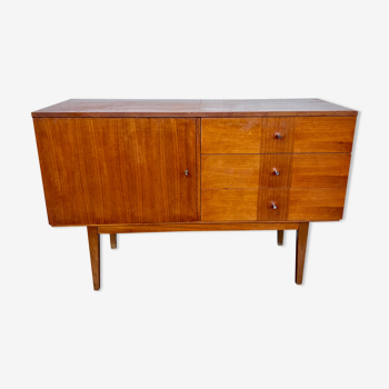 Enfilade bahut meuble tv hifi vintage 50/60 style scandinave avec marqueterie