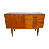 Enfilade bahut vintage hifi tv cabinet 50/60 Scandinavian style with marquetry