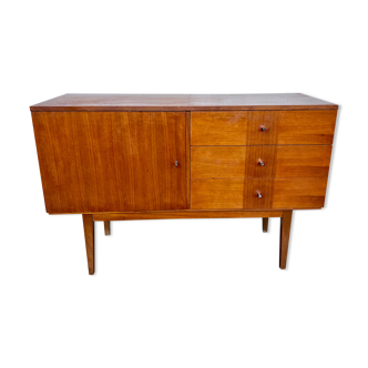 Enfilade bahut vintage hifi tv cabinet 50/60 Scandinavian style with marquetry