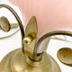 Pair of vintage brushed glass and brass shell lamps