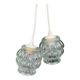 Pair of Bubble Pendant Lamps in Amber Glass Vintage 70s