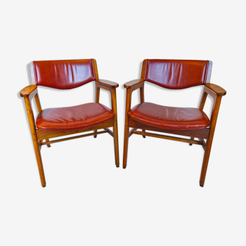 Lot de 2 fauteuils W.H Gunlocke 1977