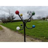 Vintage coat rack, metal and wooden balls.