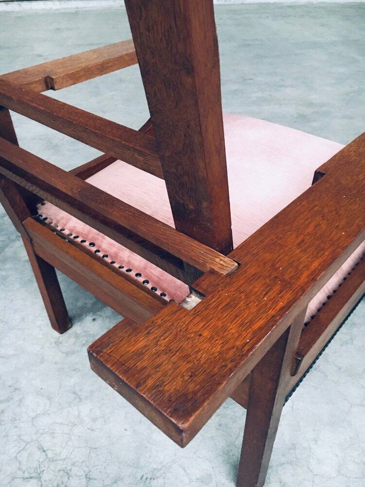 Dutch Art Deco Modernist Reclining Grand Armchair, Netherlands, 1920s