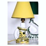 Lampe en céramique jaune vintage
