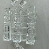 Porte-couteaux en cristal, Motif floral en relief, Art de la table vintage