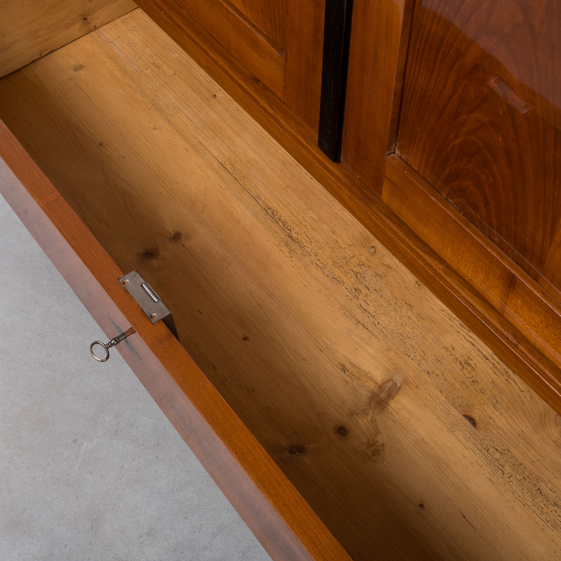 Biedermeier wardrobe in solid cherrywood veneer, germany, 19th century