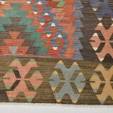 7x10 Multicolor Vintage Kilim Rug, Pattern Kilim Rug, 207x311 cm
