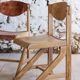 4 vintage canteen chairs in beech, 1980.