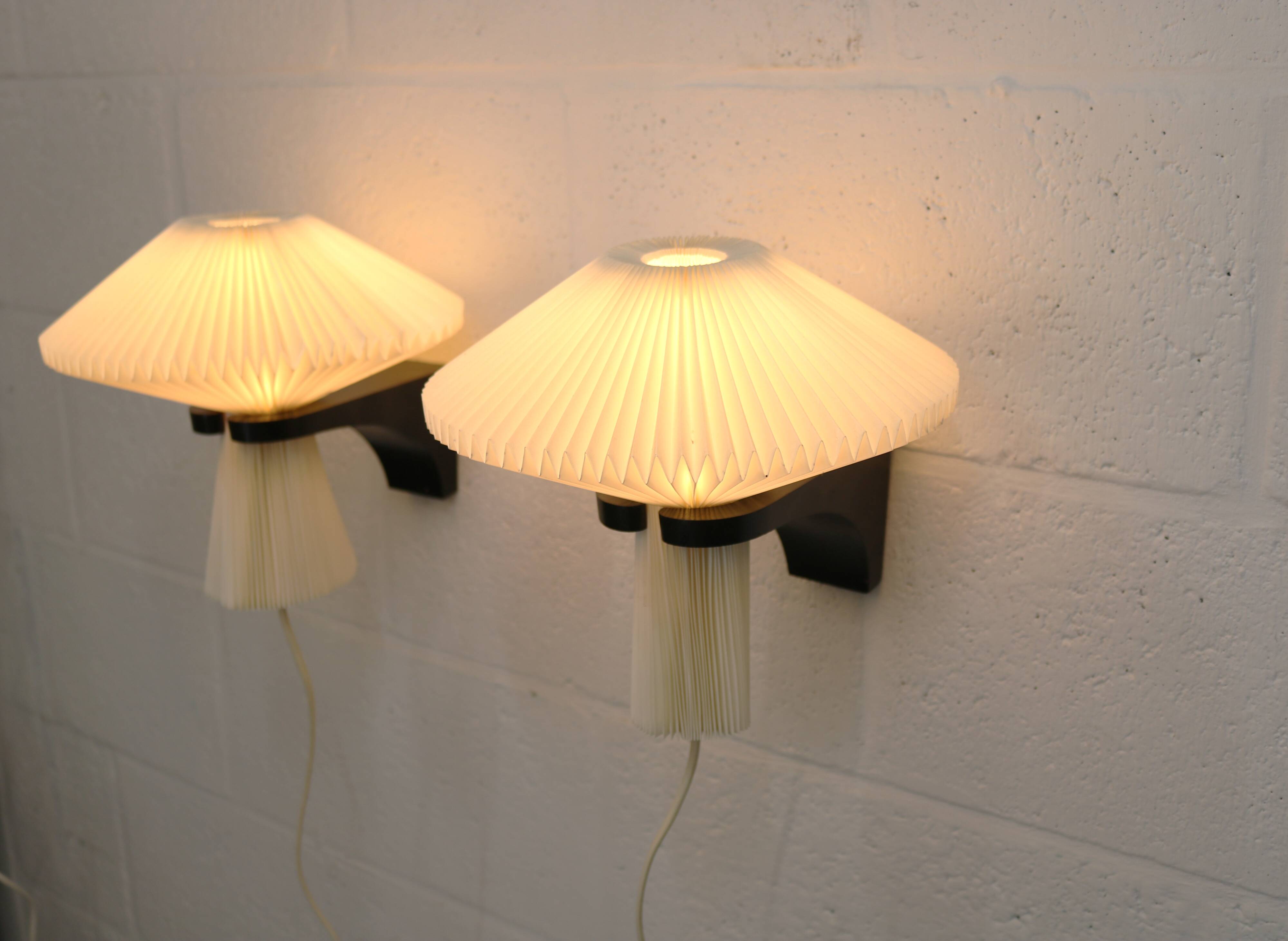 Pair original Le Klint 204 “Mushroom” lamps, designed by Vilhelm Wohlert