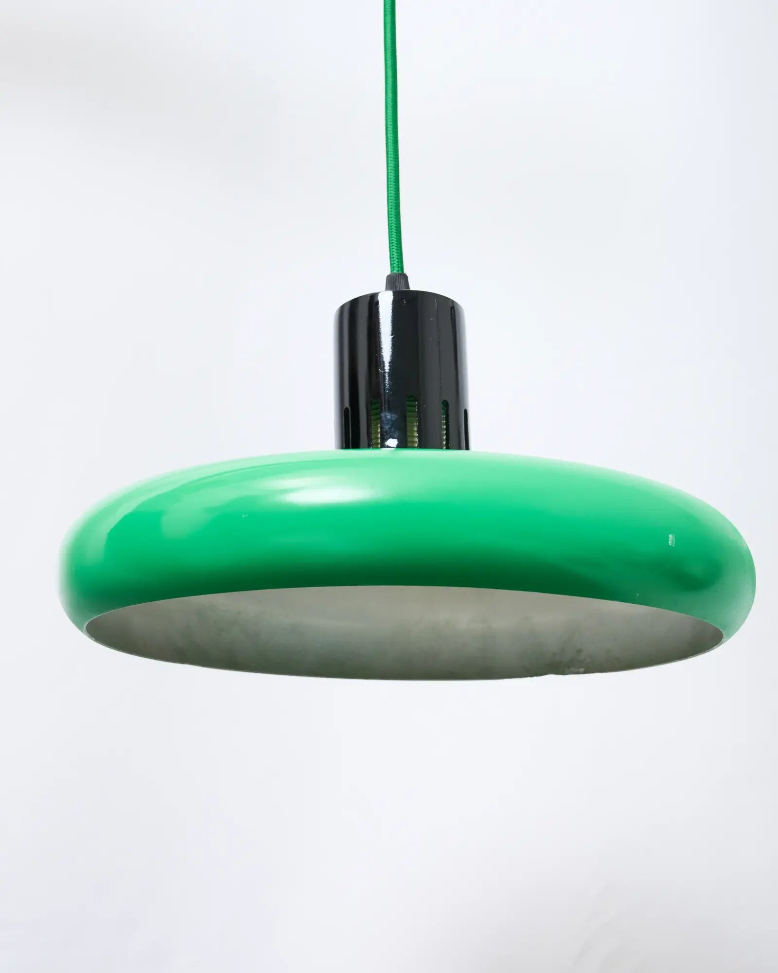 Green and black metal suspension, post-modern, 1980s.
