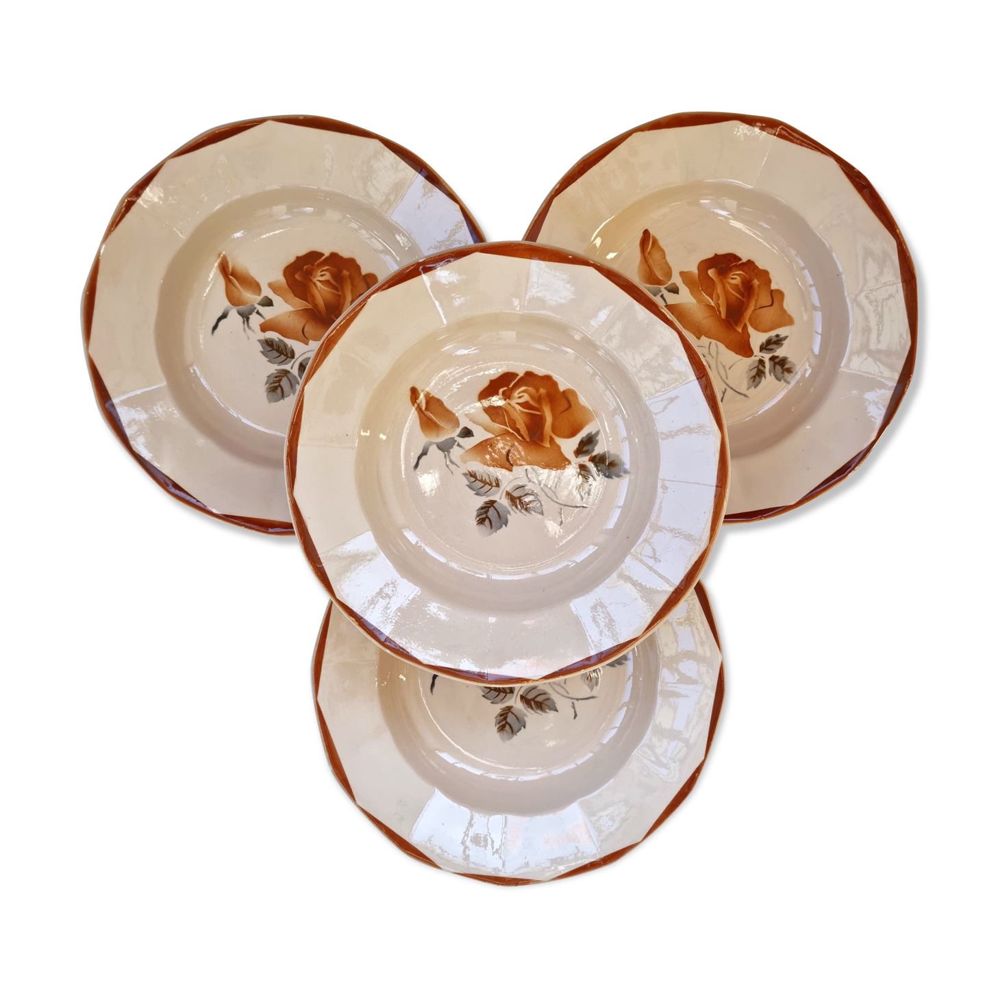 Set of 4 hollow plates Digoin 9181