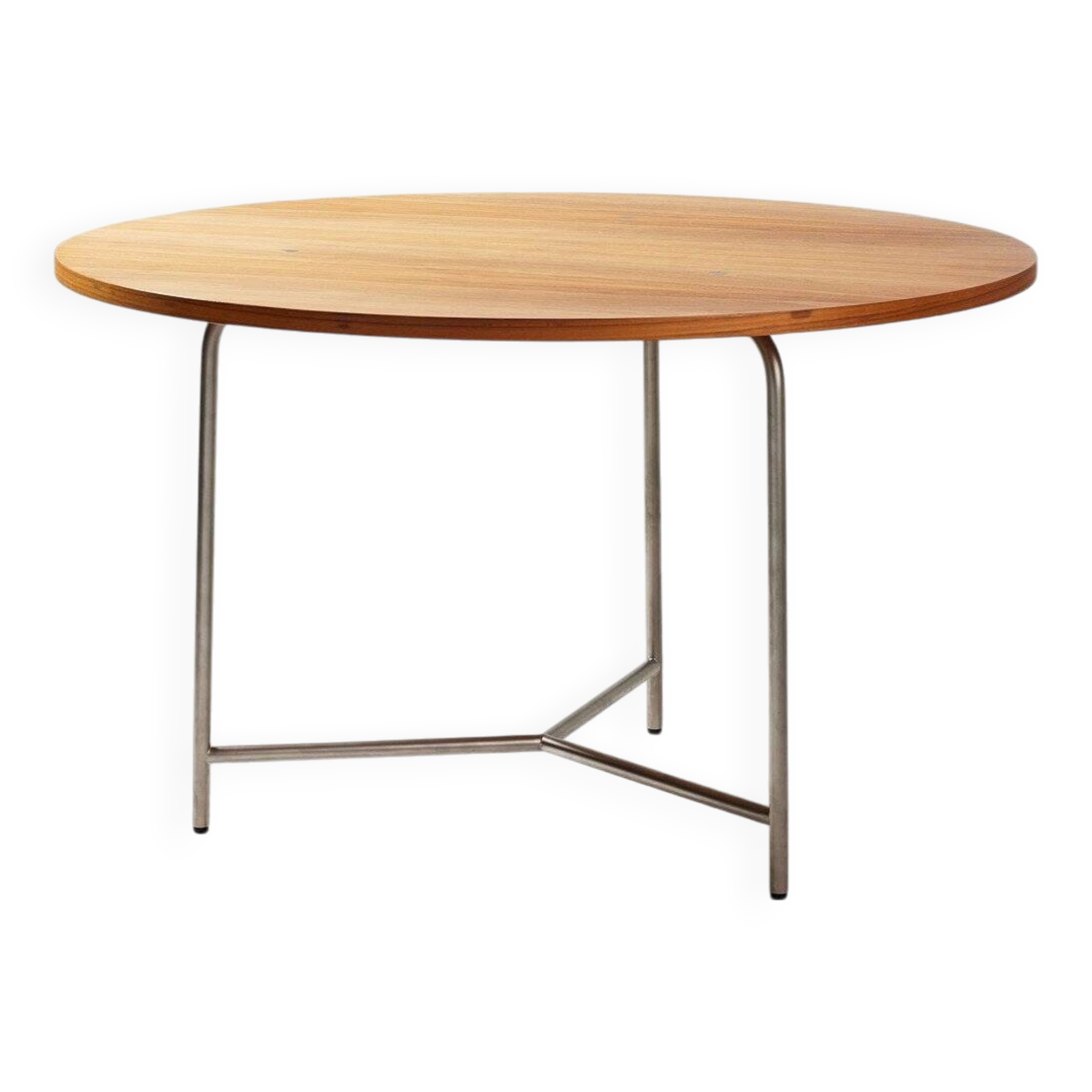 Sven Markelius ‘Markelius01’ Rounded Table – Limited Edition 1930 Design in Stainless Steel and Waln