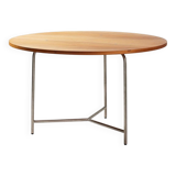 Table ronde Sven Markelius 'Markelius01' – Édition limitée Design 1930 en acier inoxydable et noyer