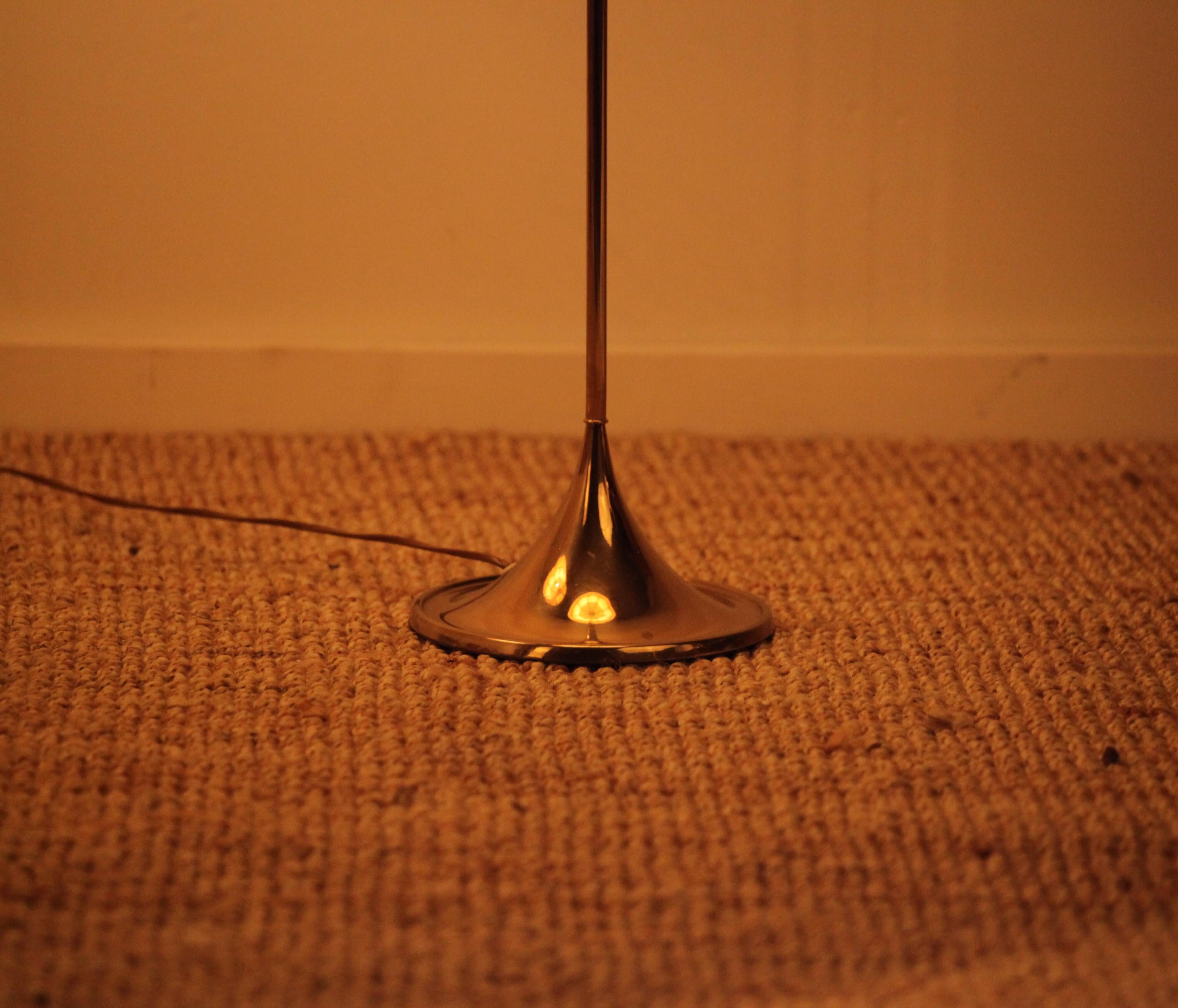Pair of Bergboms floor lamps, G-024, brass, modern Scandinavian / mid-century style.