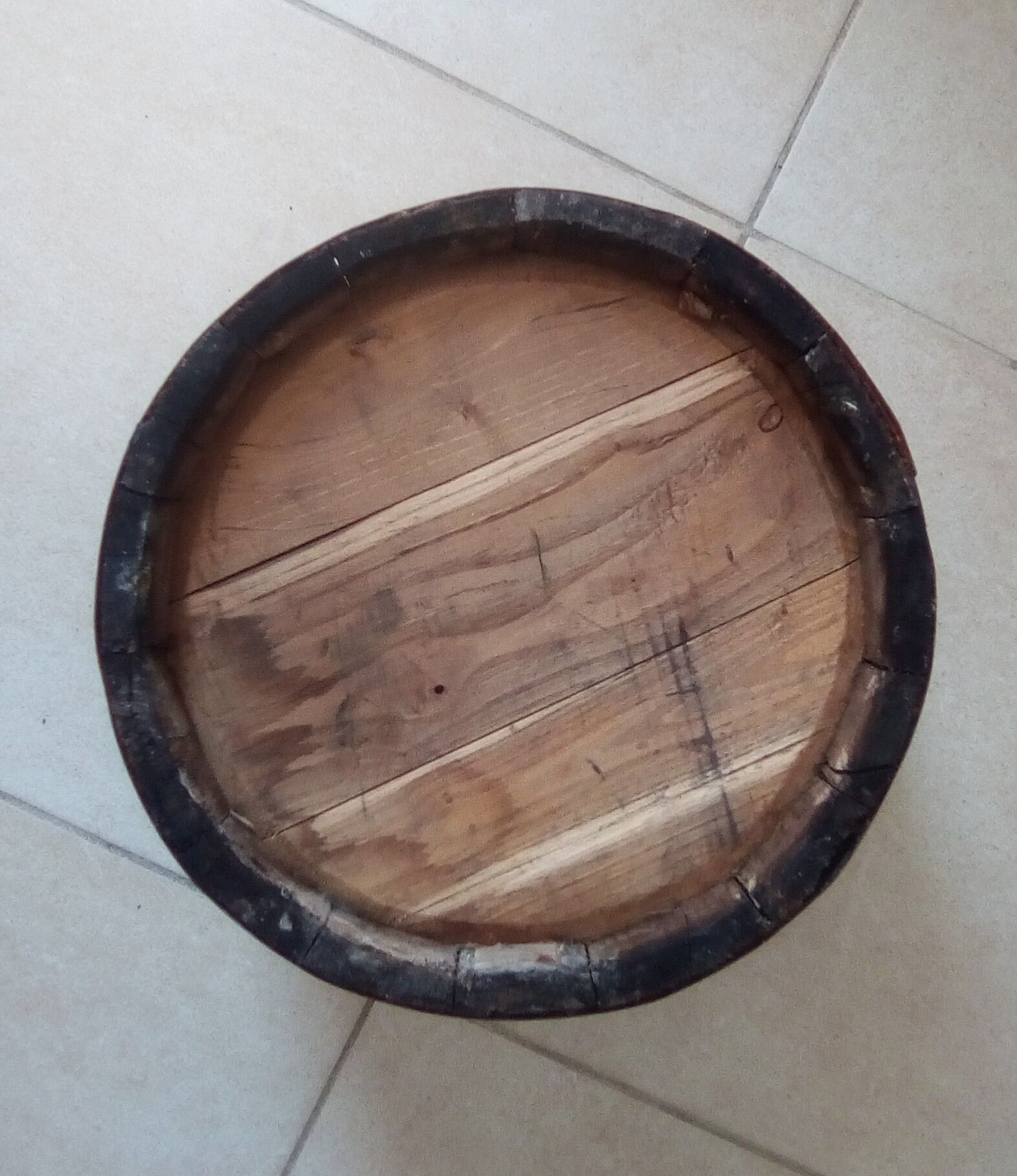 Old oak and wrought iron pot 1900/1920